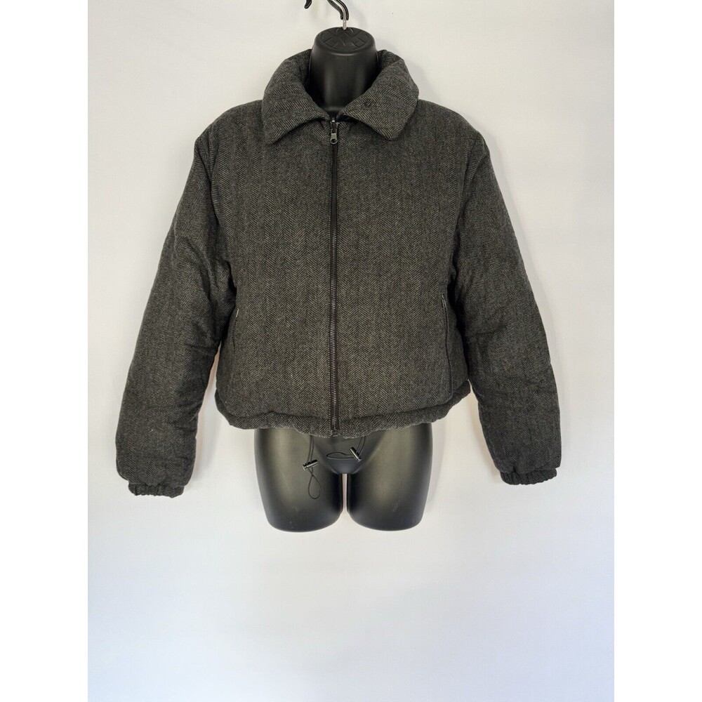 Thakoon NWT Women’s Bomber Jacket Size Small Houndstooth Gray NEW Reversible